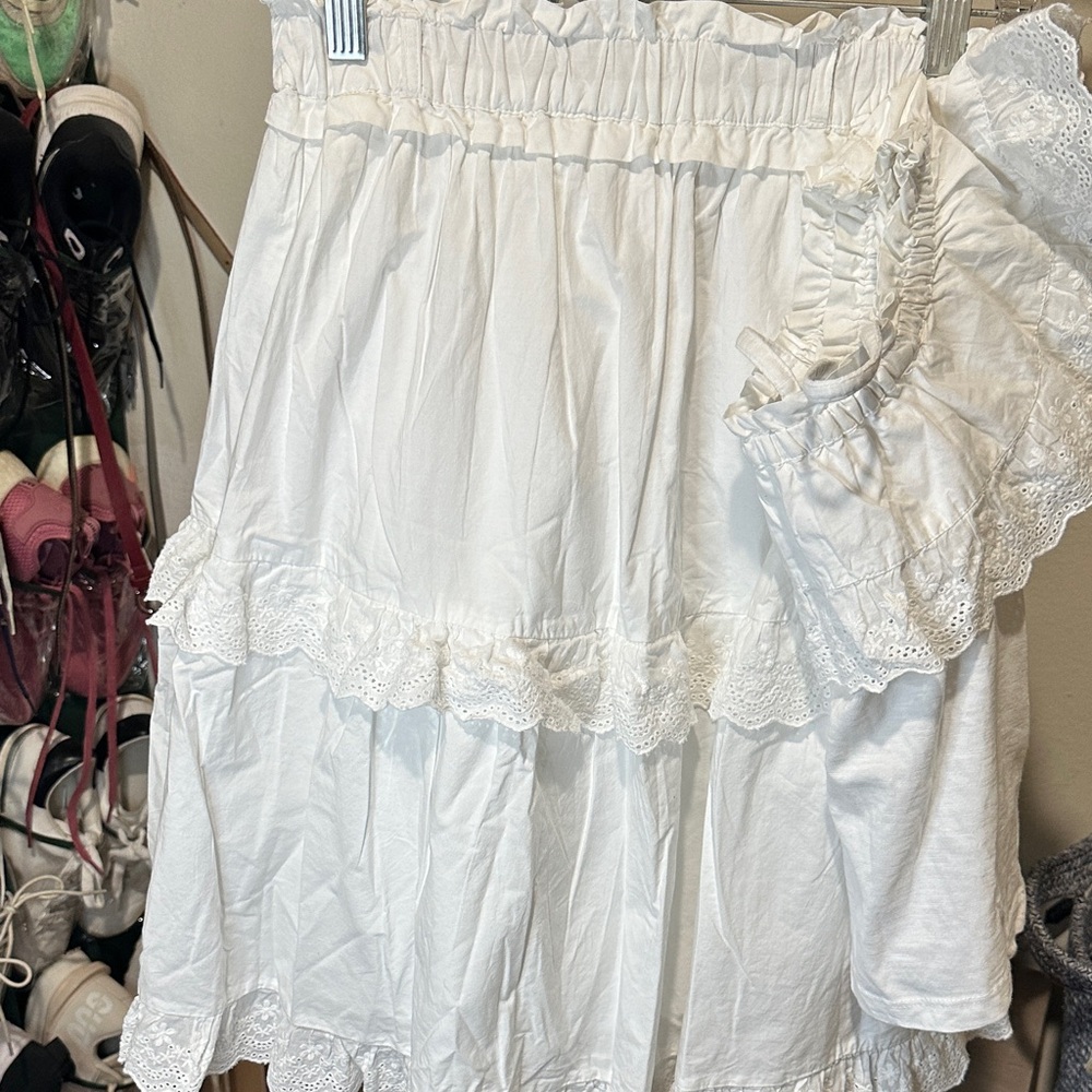 Tommy Bahama White Tiered Eyelet Lace Skirt
